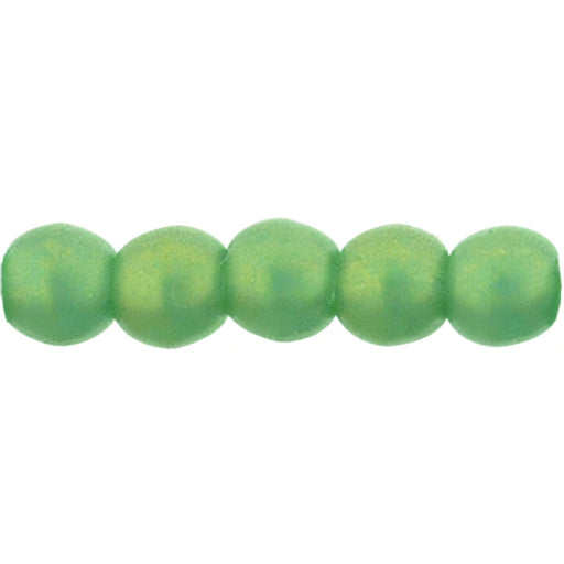 Czech Round Beads 2mm Sueded Gold Atlantis Green