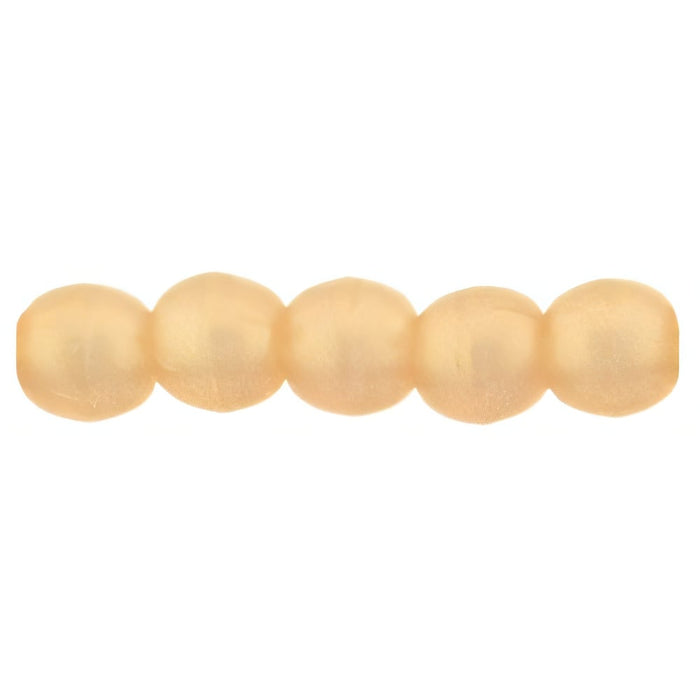 Czech Round Beads 2mm Sueded Gold Milky Pink