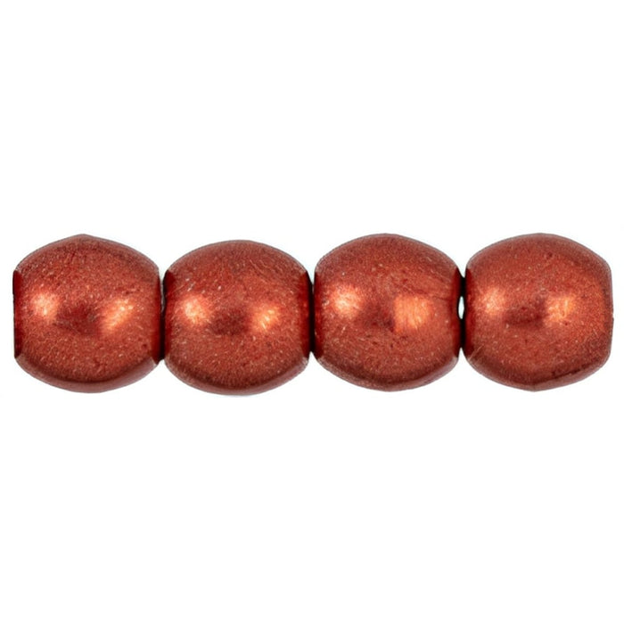 Czech Round Beads 3mm ColorTrends: Saturated Metallic Cherry Tomato