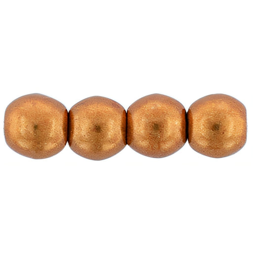 Czech Round Beads 3mm ColorTrends: Saturated Metallic Russet Orange