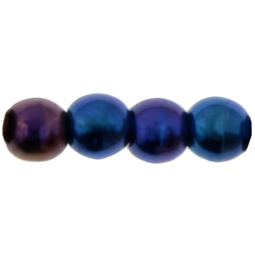 Czech Round Beads 3mm Iris - Blue