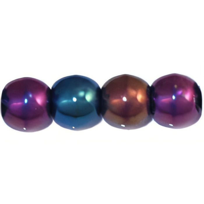 Czech Round Beads 3mm Iris - Purple