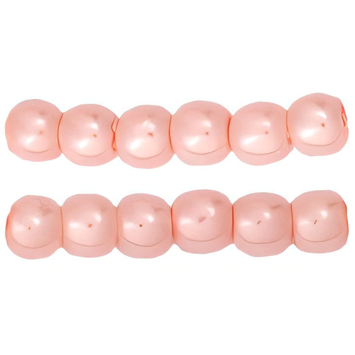 Czech Pearl Coat - Round 3mm Pearl - Coral Blush