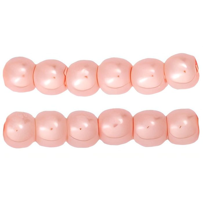 Czech Pearl Coat - Round 3mm Pearl - Coral Blush