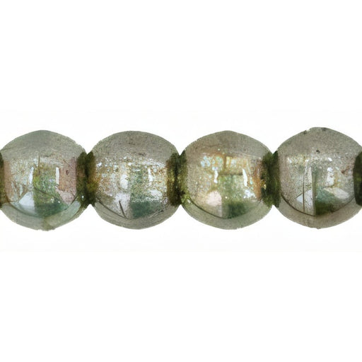 Czech Round Beads 3mm Luster - Transparent Green