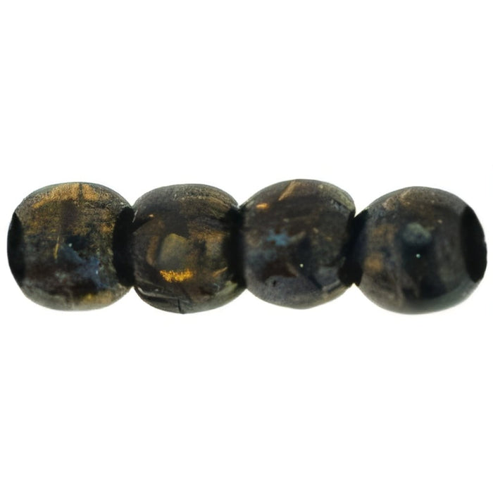 Czech Round Beads 3mm Jet - Bronze Picasso