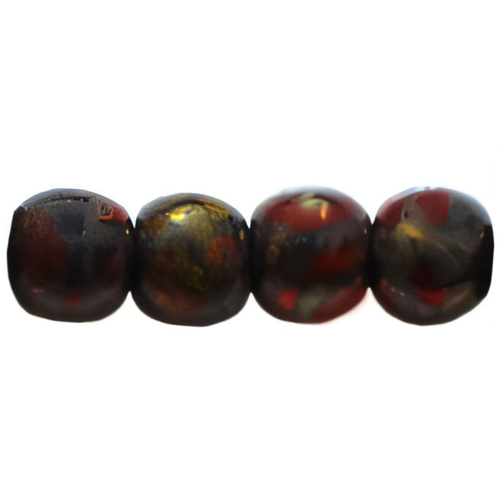 Czech Round Beads 3mm Siam Ruby - Bronze Picasso