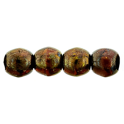 Czech Round Beads 3mm Siam Ruby - Copper Picasso