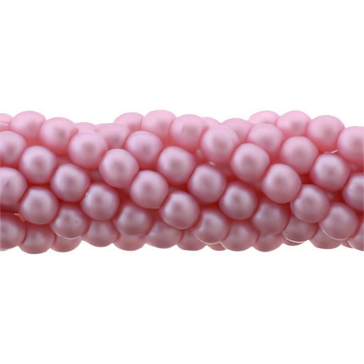 Czech Glass Pearls 3mm Matte - Flamingo