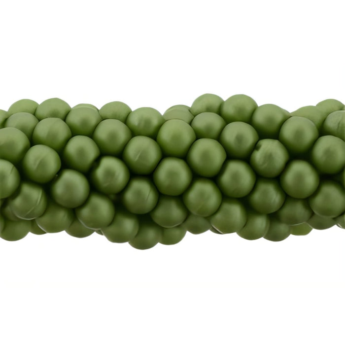 Czech Glass Pearls 3mm Matte - Olive