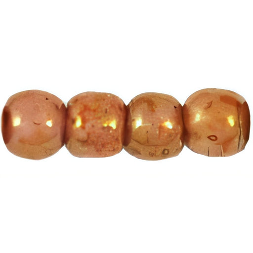 Czech Round Beads 3mm Luster - Opaque Rose/Gold Topaz