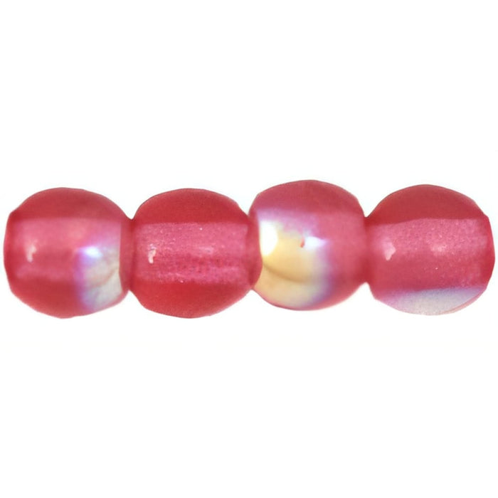 Czech Round Beads 3mm Fuchsia AB