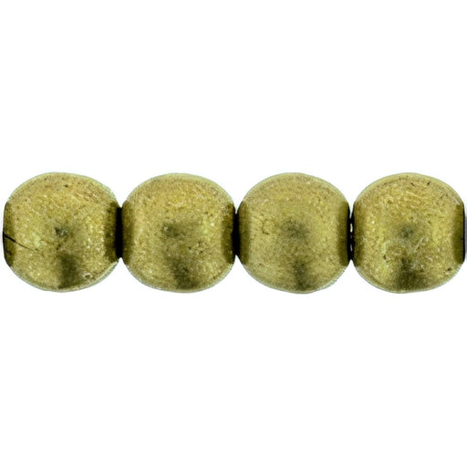 Czech Round Beads 4mm ColorTrends: Saturated Metallic Golden Lime