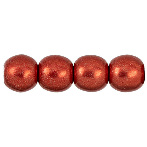 Czech Round Beads 4mm ColorTrends: Saturated Metallic Cherry Tomato