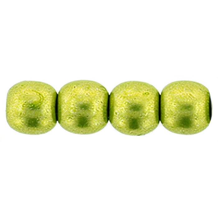 Czech Round Beads 4mm ColorTrends: Saturated Metallic Lime Punch