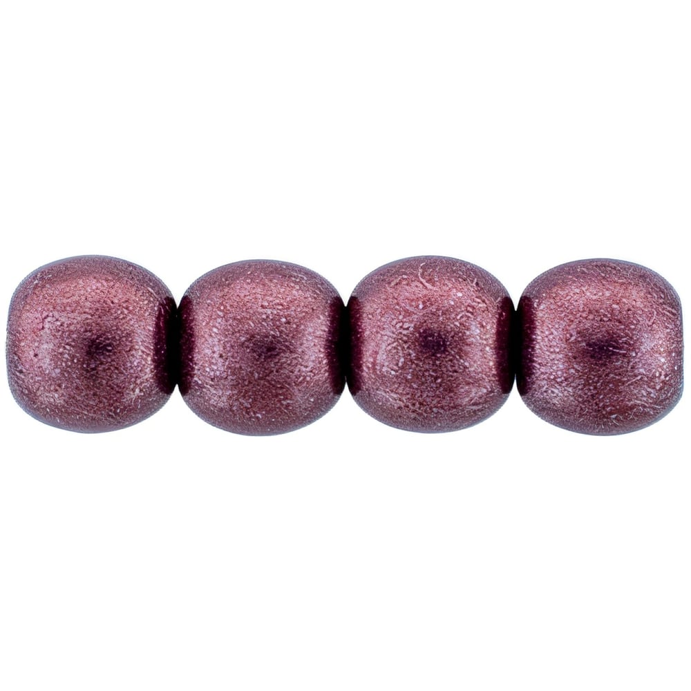 Czech Round Beads 4mm ColorTrends: Saturated Metallic Red Pear