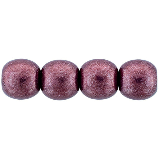 Czech Round Beads 4mm ColorTrends: Saturated Metallic Red Pear