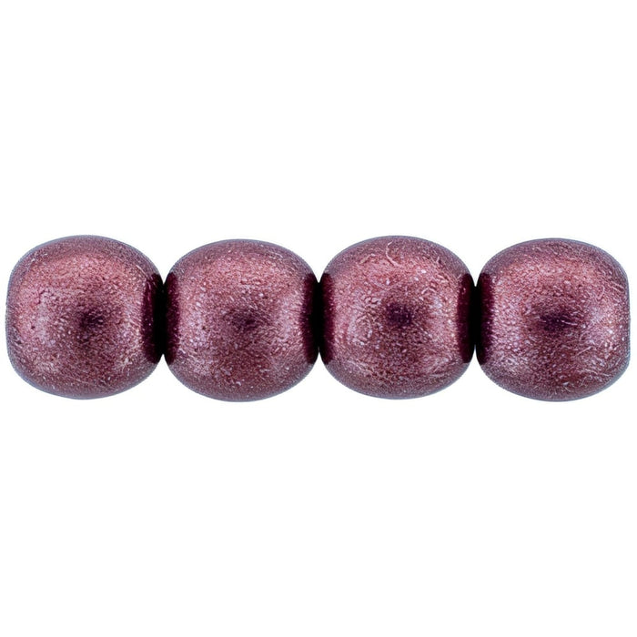 Czech Round Beads 4mm ColorTrends: Saturated Metallic Red Pear