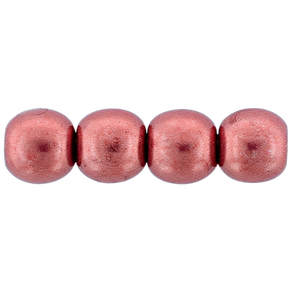 Czech Round Beads 4mm ColorTrends: Saturated Metallic Valiant Poppy