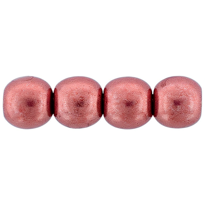 Czech Round Beads 4mm ColorTrends: Saturated Metallic Valiant Poppy