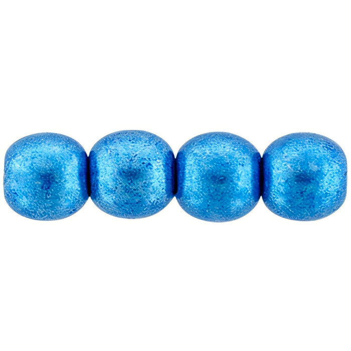 Czech Round Beads 4mm ColorTrends: Saturated Metallic Nebulas Blue