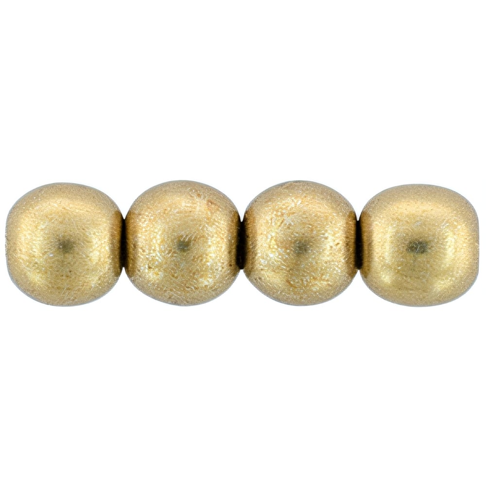 Czech Round Beads 4mm ColorTrends: Saturated Metallic Ceylon Yellow
