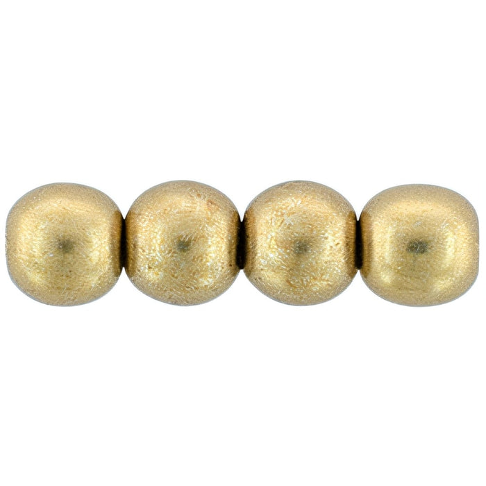 Czech Round Beads 4mm ColorTrends: Saturated Metallic Ceylon Yellow