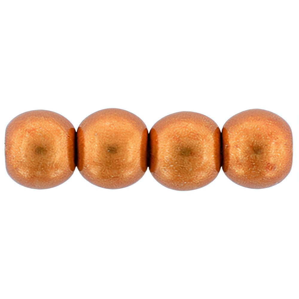 Czech Round Beads 4mm ColorTrends: Saturated Metallic Russet Orange
