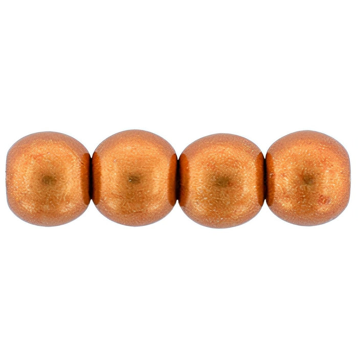 Czech Round Beads 4mm ColorTrends: Saturated Metallic Russet Orange