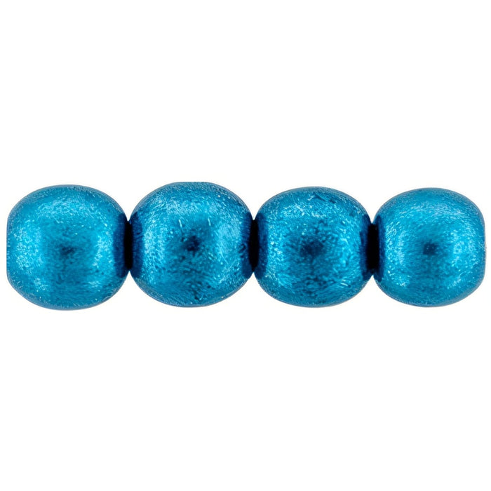 Czech Round Beads 4mm ColorTrends: Saturated Metallic Quetzal Green