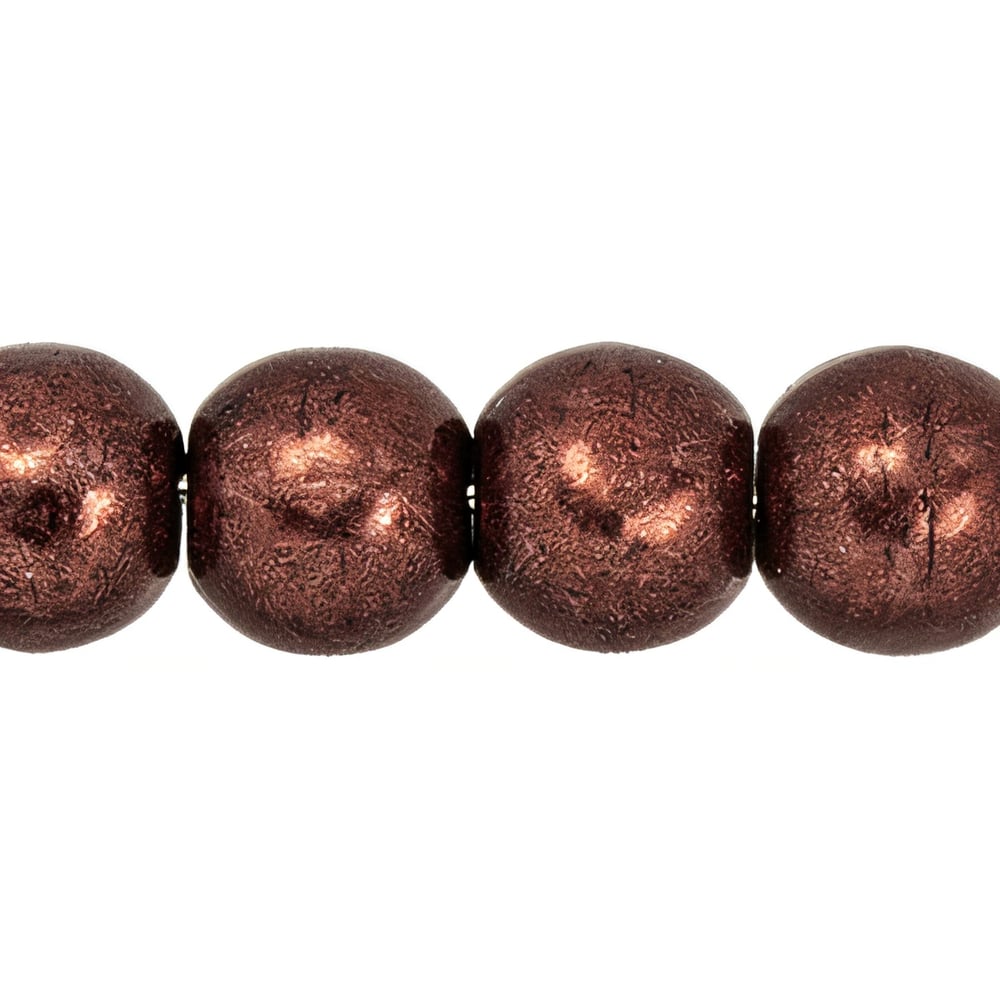 Czech Round Beads 4mm ColorTrends: Saturated Metallic Chicory Coffee