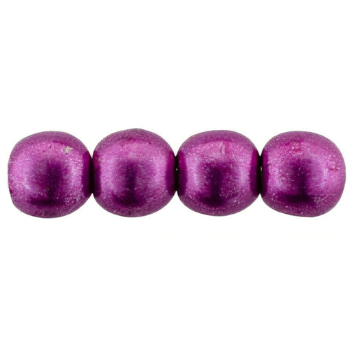Czech Round Beads 4mm ColorTrends: Sueded Gold Fuchsia Red
