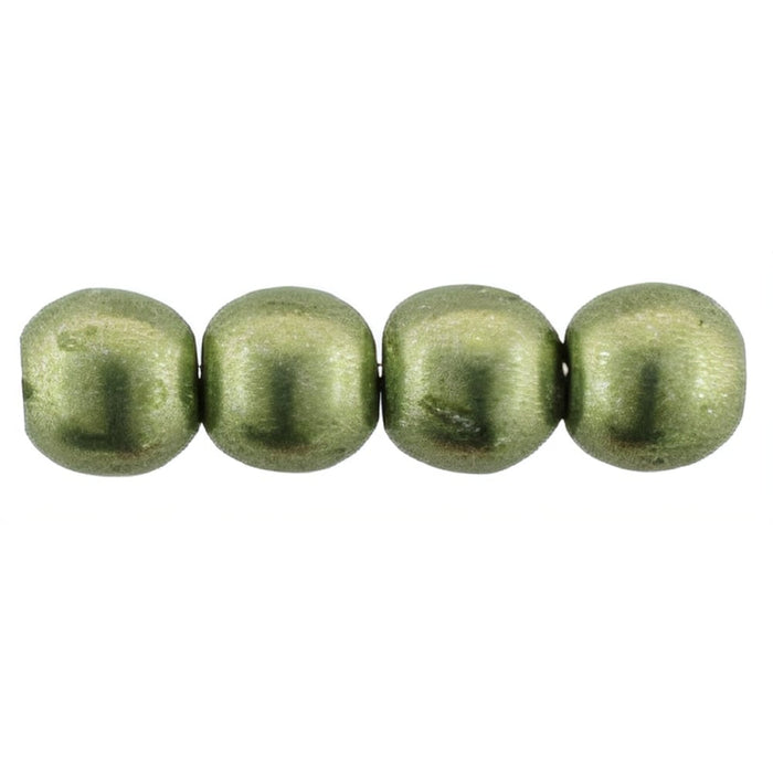 Czech Round Beads 4mm ColorTrends: Sueded Gold Fern