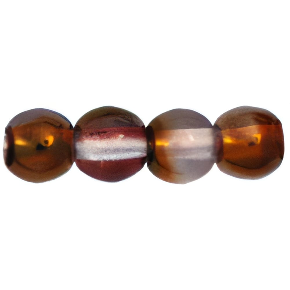 Czech Round Beads 4mm Luster - Transparent Pink