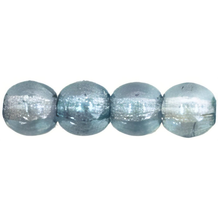 Czech Round Beads 4mm Luster - Transparent Blue