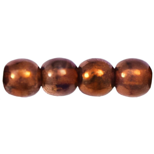 Czech Round Beads 4mm Luster - Transparent Gold/Smokey Topaz
