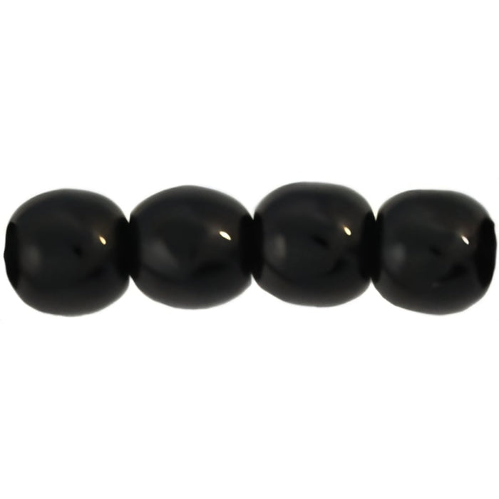 Czech Round Beads 4mm Jet