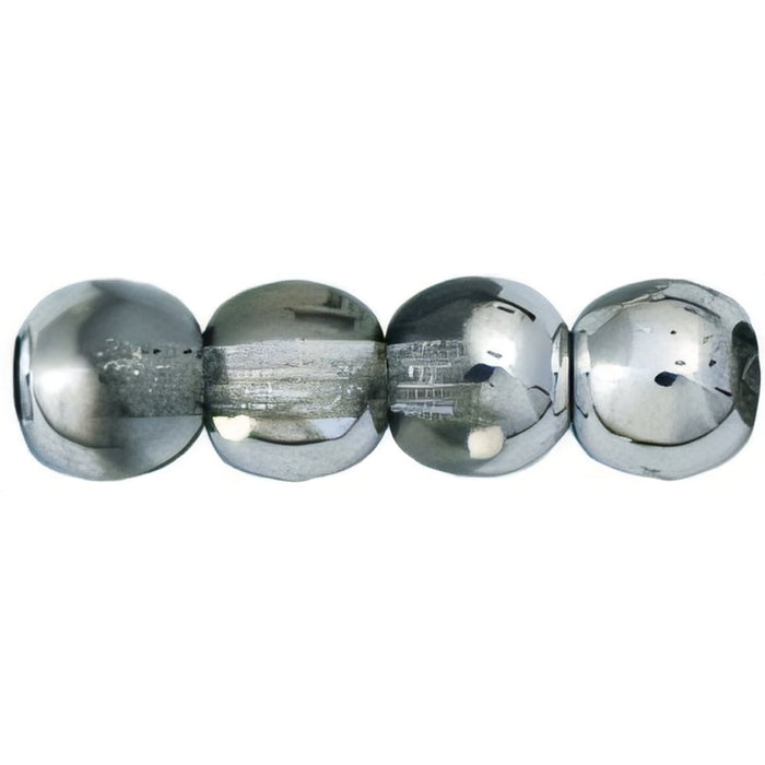 Czech Round Beads 4mm Silver 1/2