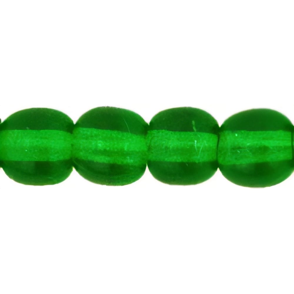 Czech Round Beads 4mm Green Emerald