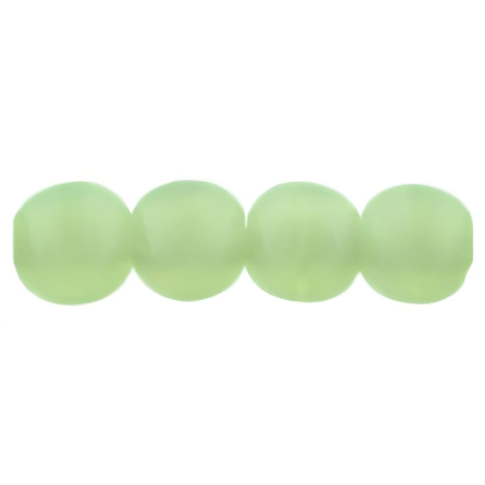 Czech Round Beads 4mm Milky Green Turquoise