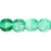 Czech Round Beads 4mm Green/White