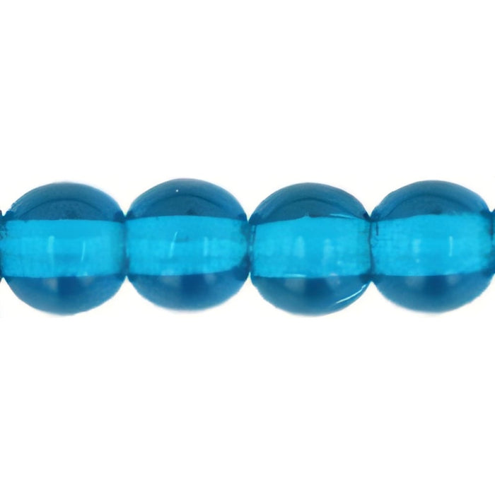 Czech Round Beads 4mm Capri Blue