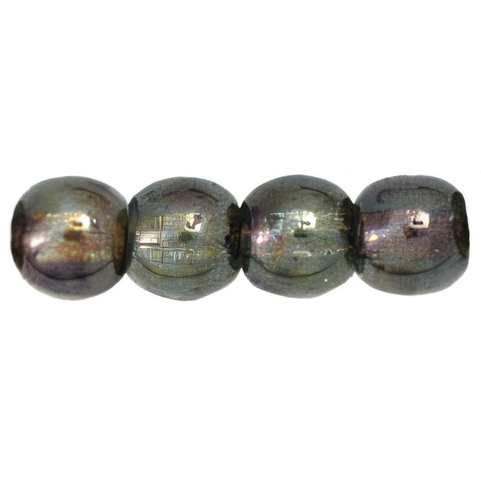 Czech Round Beads 4mm Luster - Transparent Green