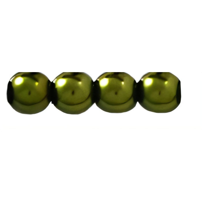 Czech Round Beads 4mm Metallic Dk Olive