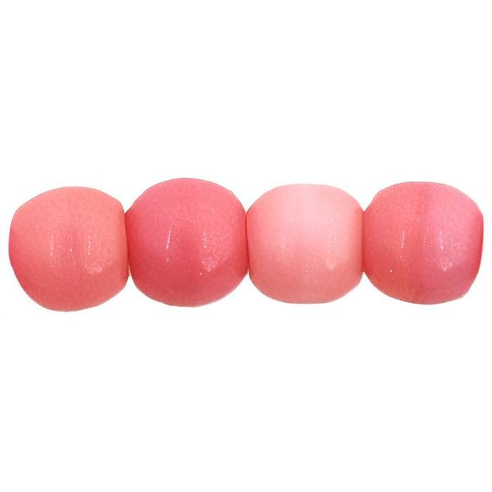 Czech Round Beads 4mm Strawberries and Cream