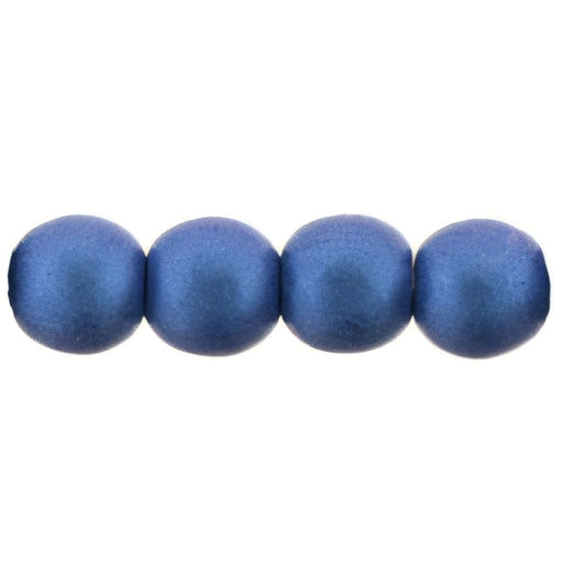 Czech Round Beads 4mm Metallic Suede - Blue
