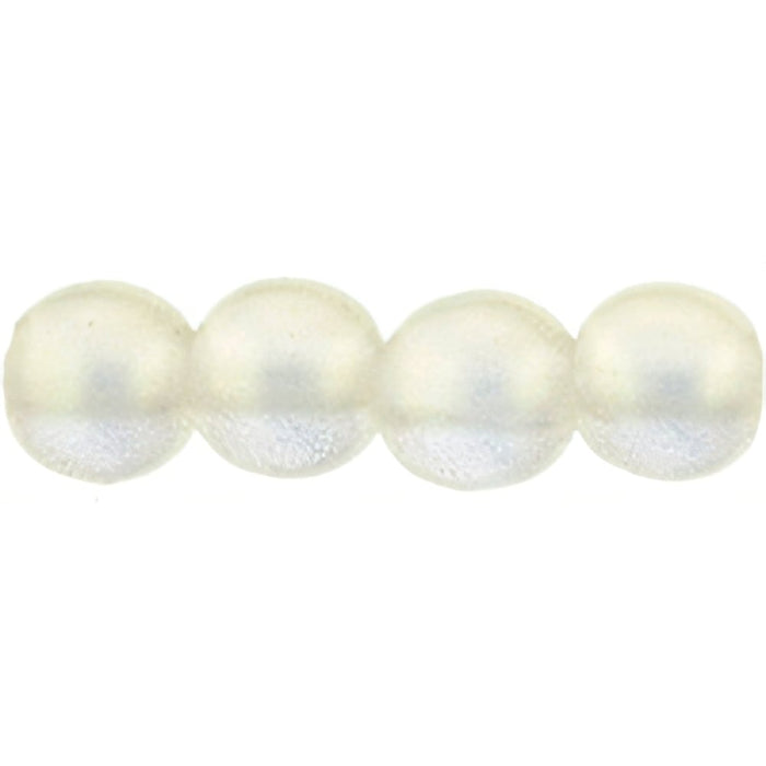 Czech Round Beads 4mm Sueded Gold Crystal