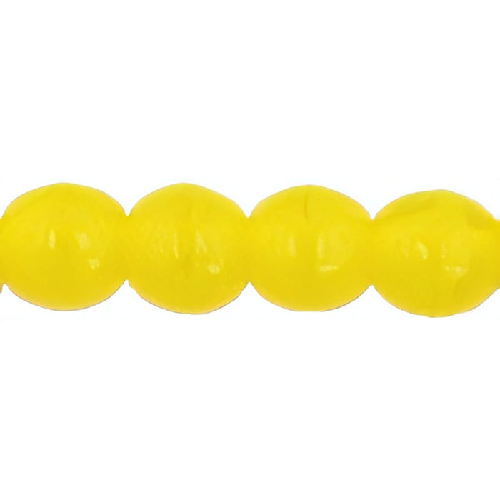 Czech Round Beads 4mm Milky Yellow