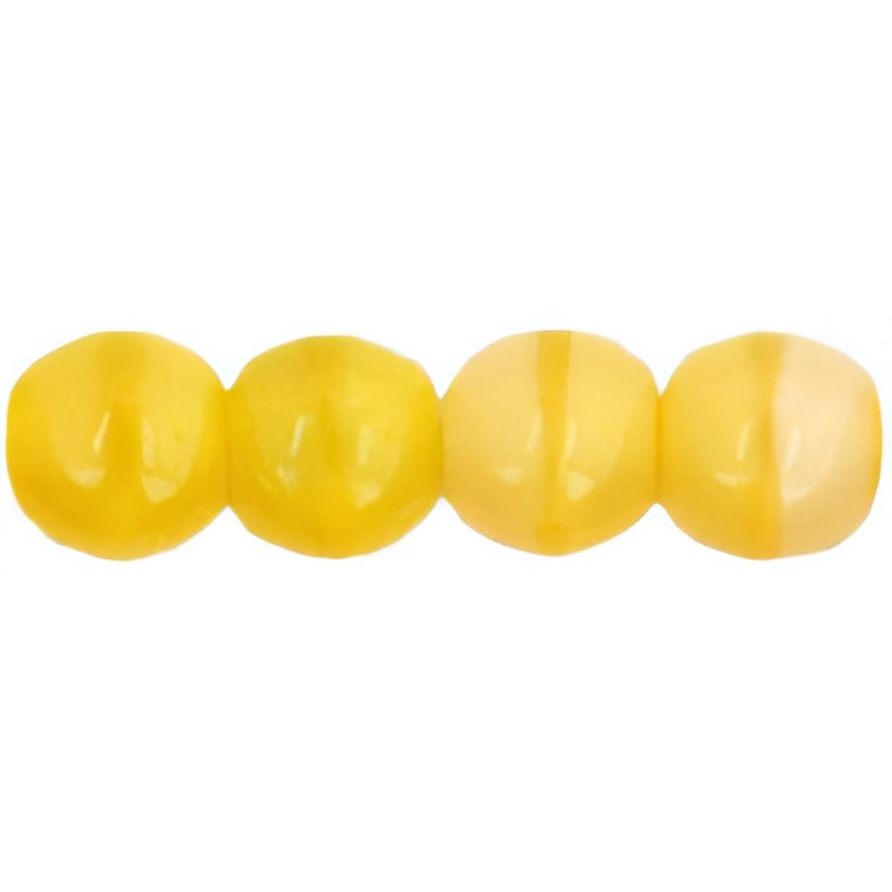 Czech Round Beads 4mm Coral Lemon