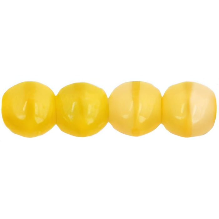 Czech Round Beads 4mm Coral Lemon